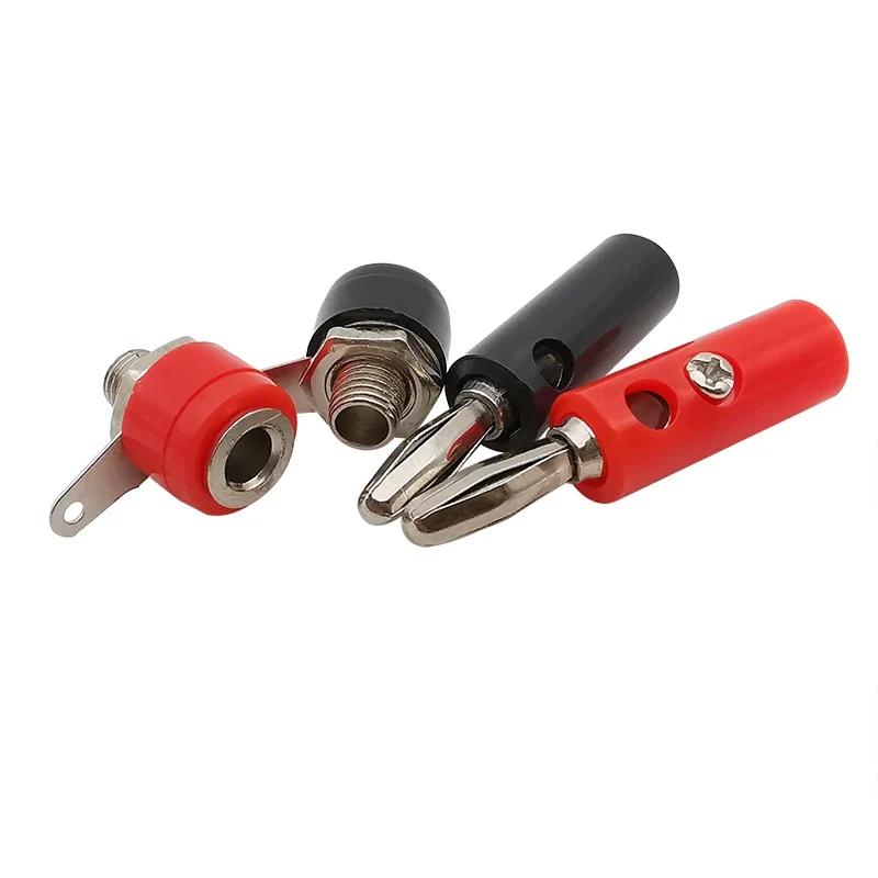 10Pair 4mm Banana Plug Male and Female Banana Jack Panel Mount Banana Socket Terminal Connector Adapter Red Black