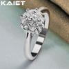 925 Silver Color Flower Crystal 7-10 Ring For Women Fashion Accessories Jewelry