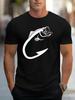 Fishing Hook Bass Graphic T Shirt Funny Fisherman Angler Tee Gift for Men