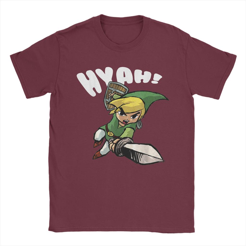 Zeldas Link Hyah Poster T Shirts Unisexs Pure Cotton Novelty TShirts Round Collar Tees Short Sleeve Tops Gift Idea