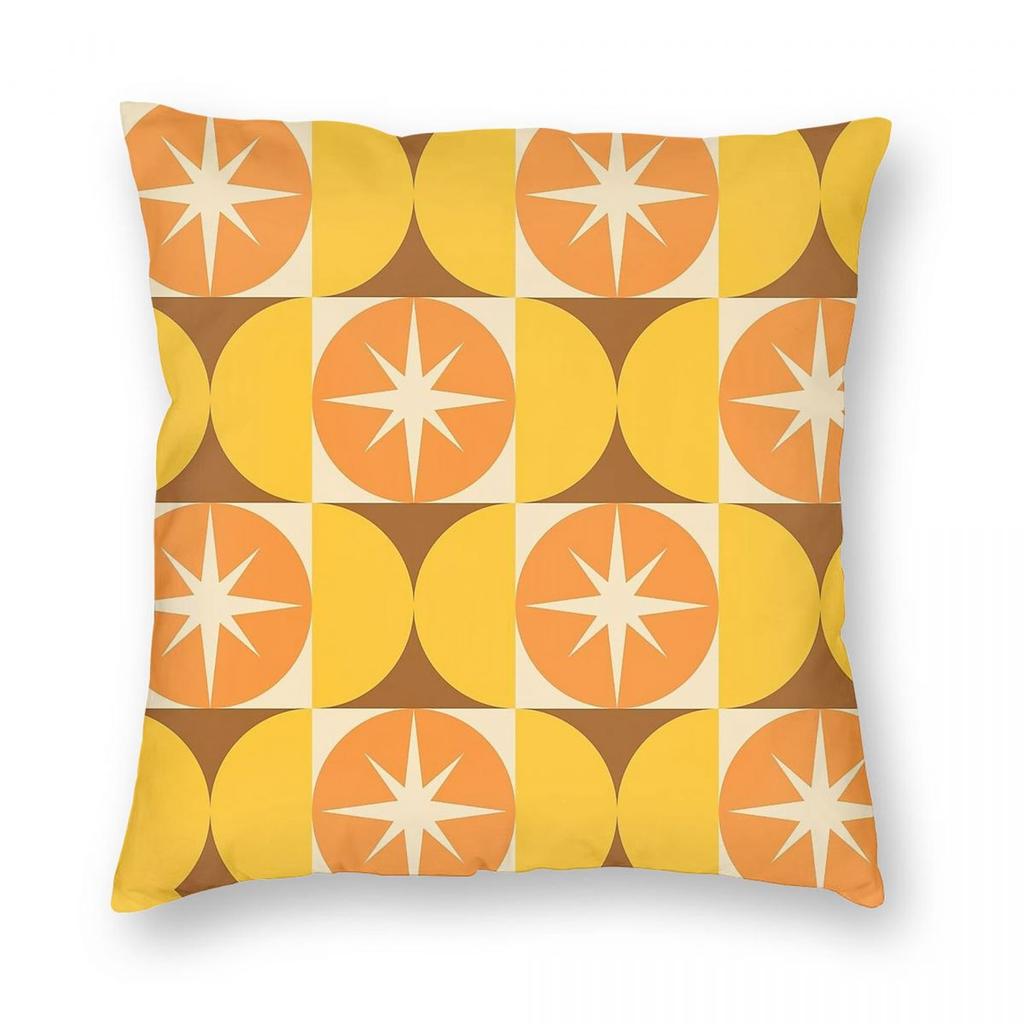 Mid Century Starbursts Circles Pillowcase Polyester Linen Velvet Creative Zip Decor Throw Pillow Case Sofa Cushion Cover X