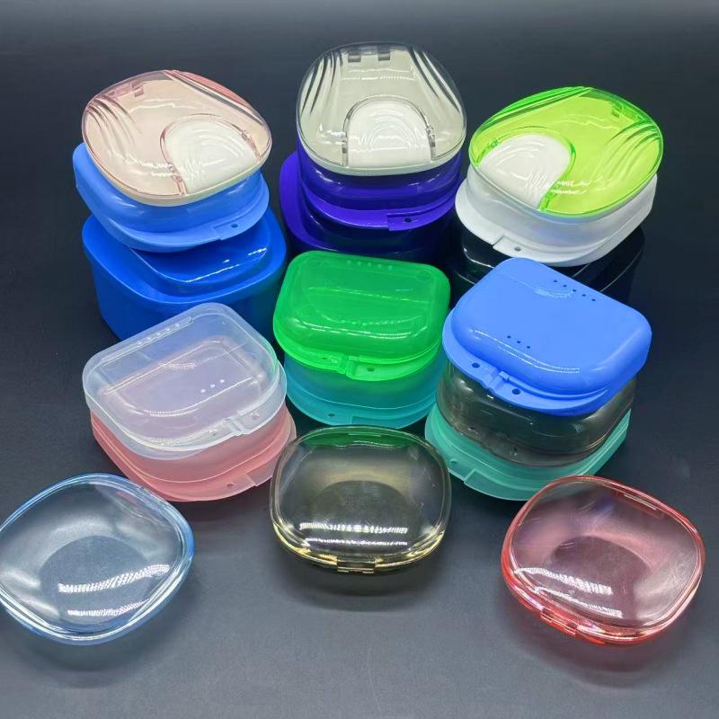 Denture and Retainer Storage Box - Frosted Translucent, Clear Aligner Holder