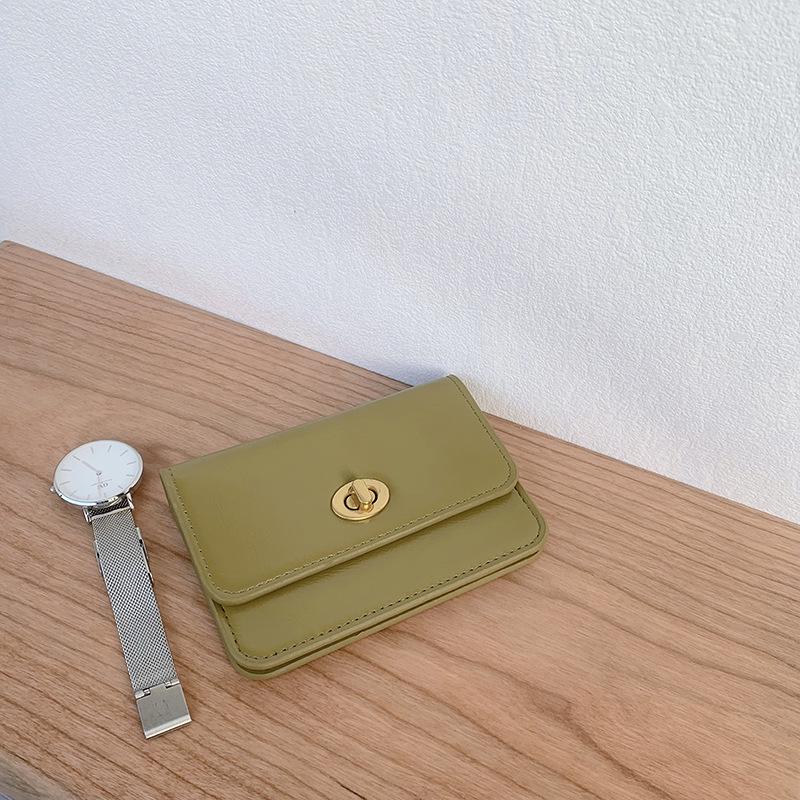 

Новый женский короткий кошелек в корейском стиле — простой, компактный, студенческий дизайн на несколько карт зелёный