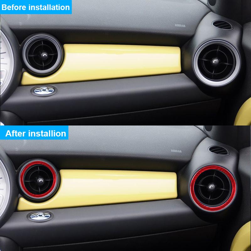 Car Interior Speedometer Radio Air Vents Panel Real Carbon Fiber Sticker For Mini Cooper R56 R55 R57 2007-2010 Accessories Set