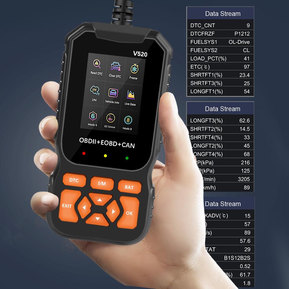 Auto Engine System Lifetime Free Professional OBD2 Scanner Car Diagnostic Tool Automotive DTC Lookup Code Reader Car Diagnostic Oxygen Sensor Test