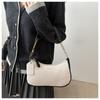 Fashionable PU Leather Crossbody Bag Zipper Adjustable Shoulder Bag Solid Color Underarm Bag Women