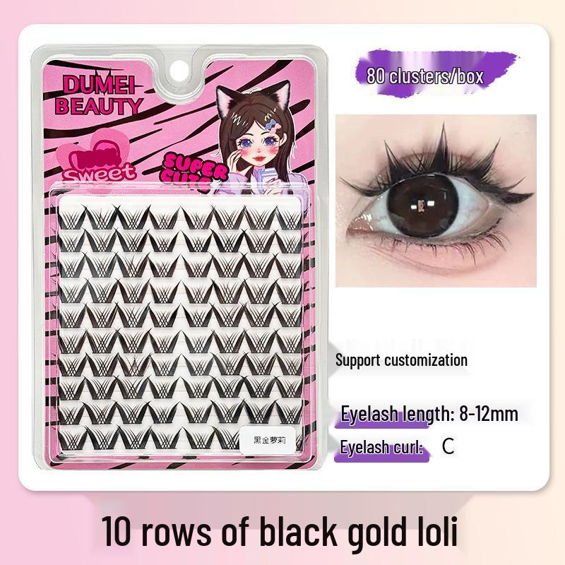 10-Row Autumn Leaf & Sunflower Faux Eyelashes - Flat, Glue-Free
