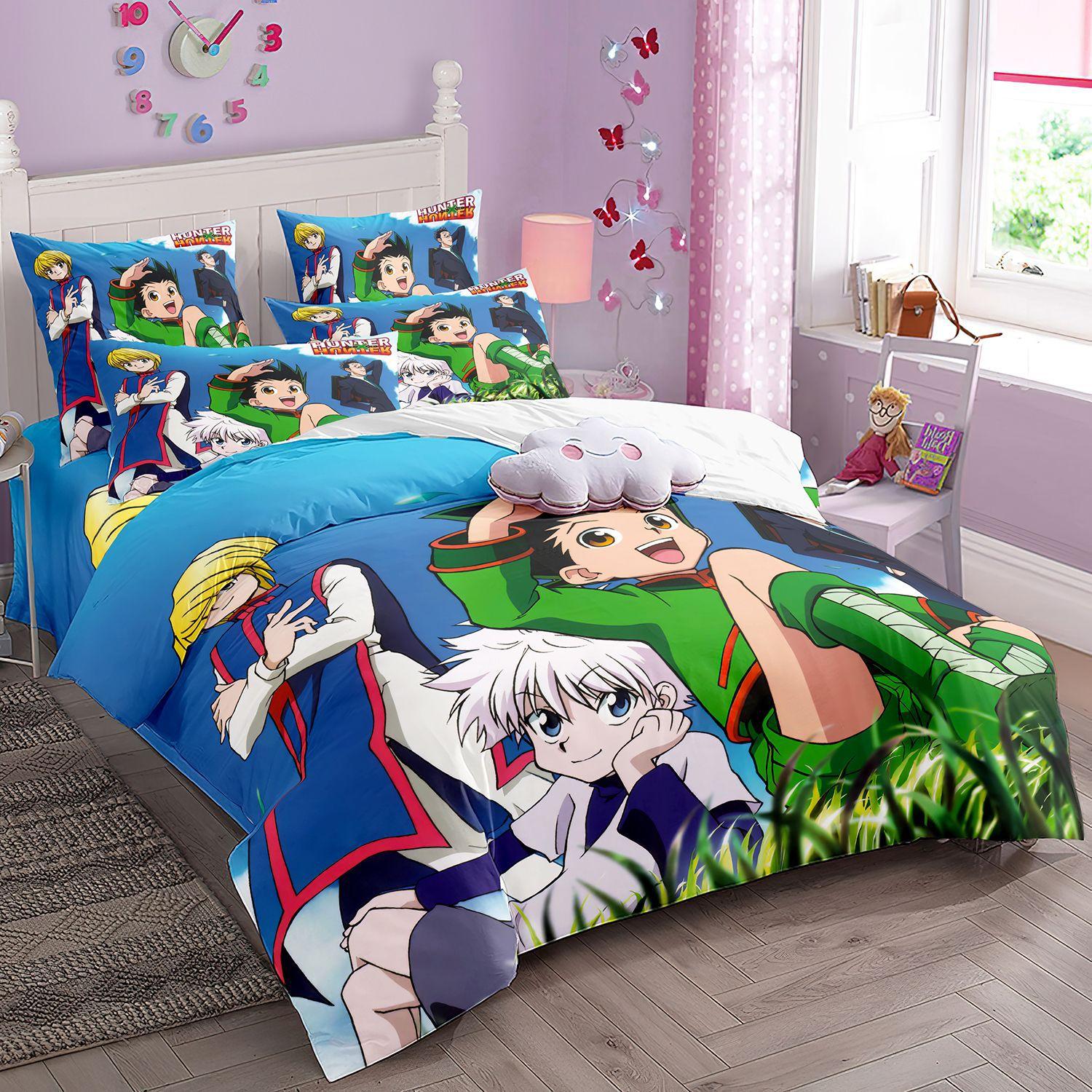 

2025 New Hunter Bedding Set Anime Hunter Duvet Cover Pillowcase For Teenagers and children bedroom decoration gift Large Size EU Single(135*200cm)3pcs