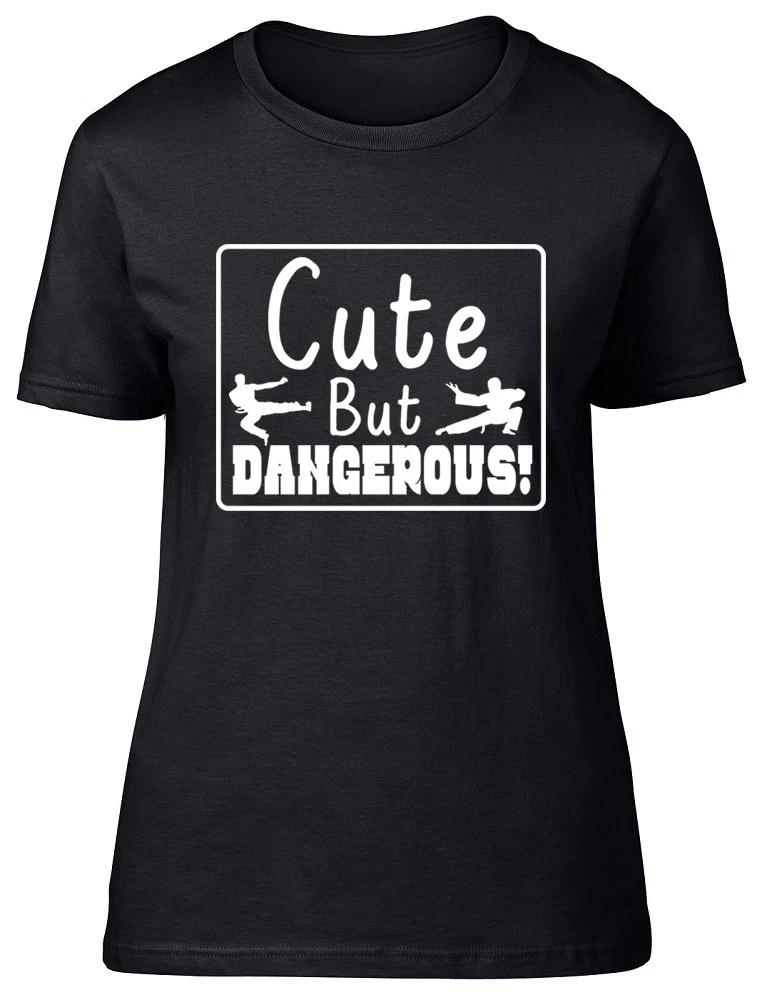Womens Cute but Dangerous Ladies Fitted T-Shirt XS