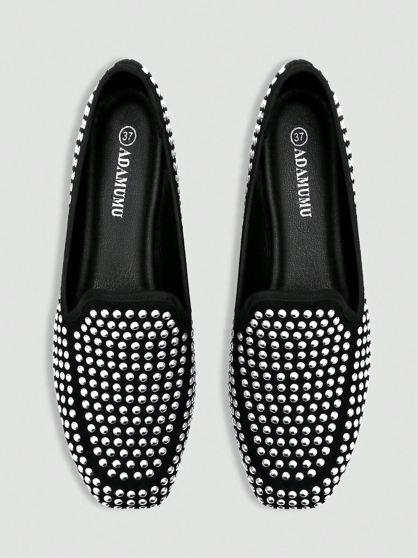 

Женские черные лоферы-слипоны, полностью украшенные серебристыми пайетками 36 чёрный