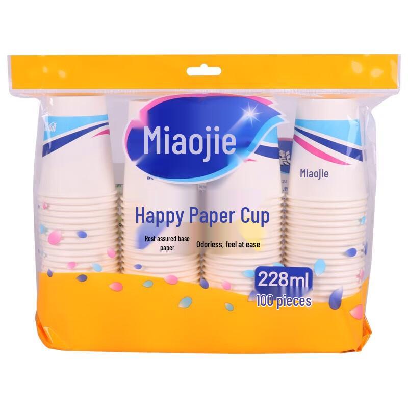 Miaojie Thickened 8oz Disposable Plastic Cups
