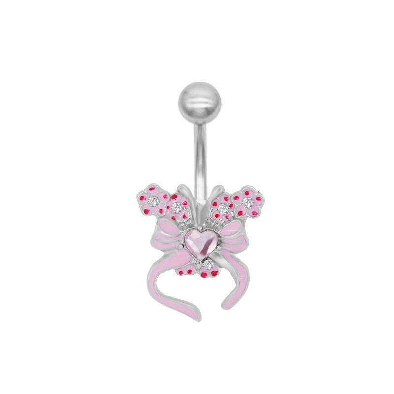 

Рожеві кільця для пупка Бантик Серце Пірсинг пупка Кільце для жінок Дівчат Сексуальні прикраси для тіла Штанга для пірсингу пупка Подарунки