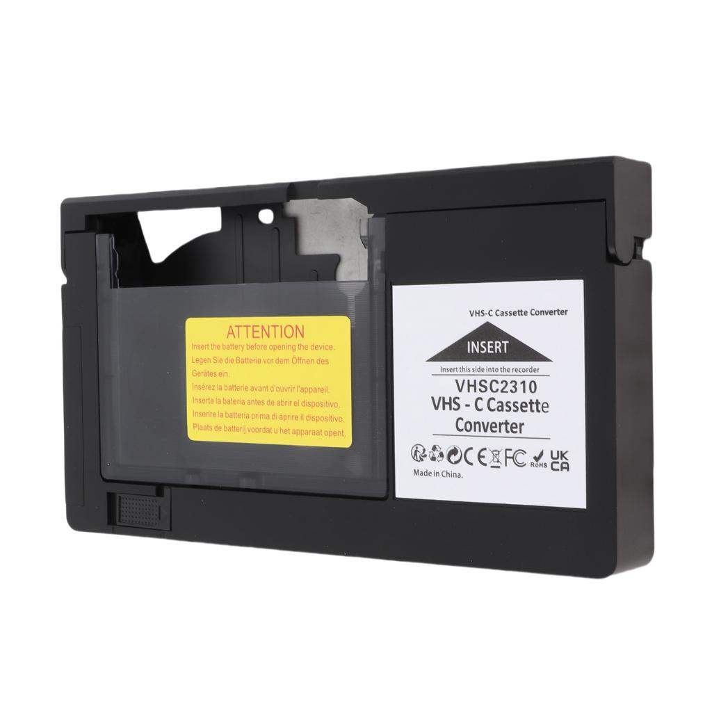Camcorder Cassette Adapter Box for VHS to for VHSC Cassette Converter Support Playback Recording One Key Control