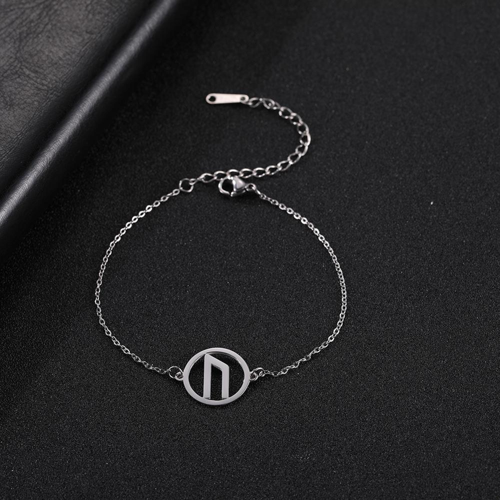 My Shape 24 Viking Runes Odin Stainless Steel Bracelet Adjustable Nordic Small Charm Cuff Bangle Jewelry Gifts for Women Female