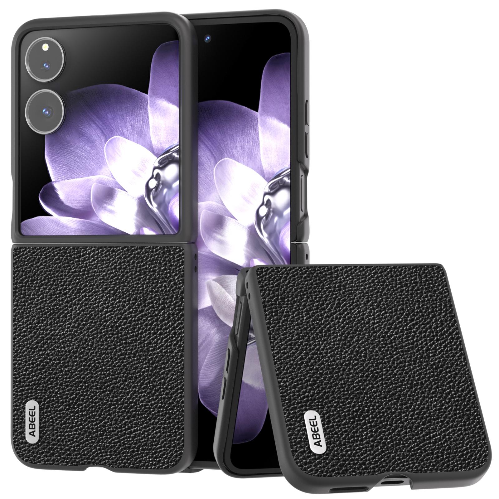 

ABEEL Чехол для Xiaomi Mix Flip 5G Текстура личи Натуральная коровья кожа+ПК Чехол для телефона Black
