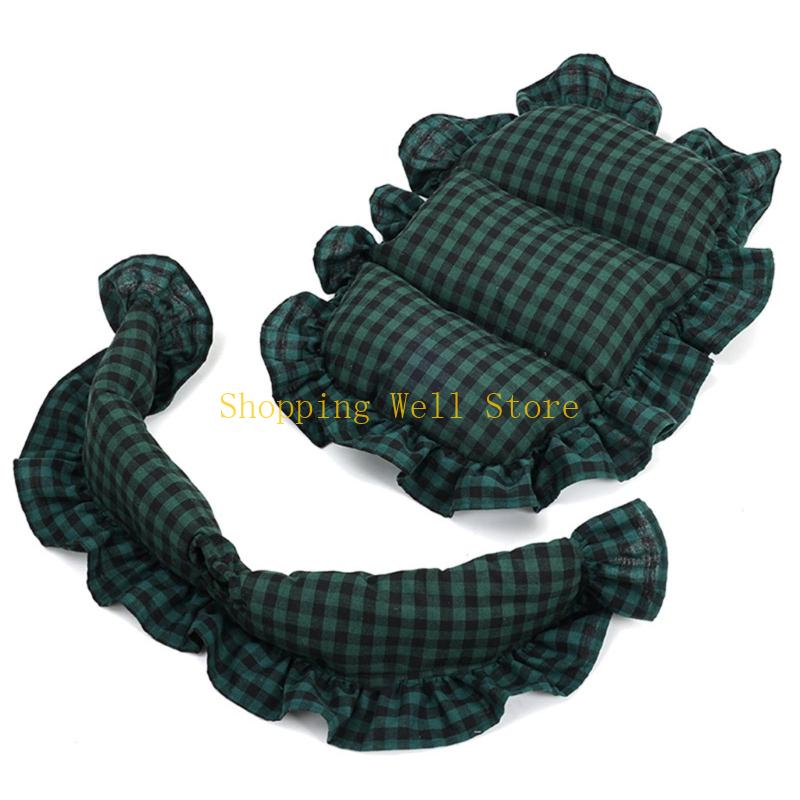 

KX4B Pet Pushchair Mat and Pillow for Strollers Strong Tear Resistant Warm Cushion зелений