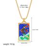 New Design Colorful Enamel Tarot Cards Pendant Necklaces  18K Gold Plated Sun Star Moon Box Chain Choker Jewelry for Women