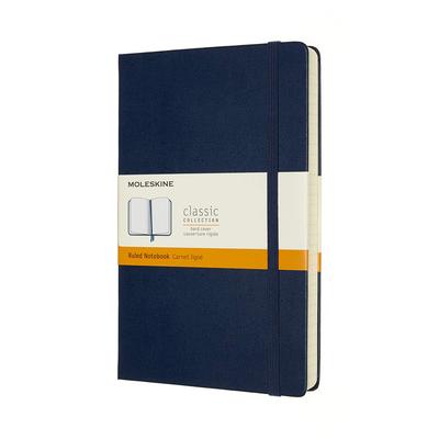 Moleskine Classic Expanded Notebook Horizontally Large Size X Sapphire QP060EXPB20 (400 Pages), Hardcover, Ruled, (13cm 21cm), Blue,