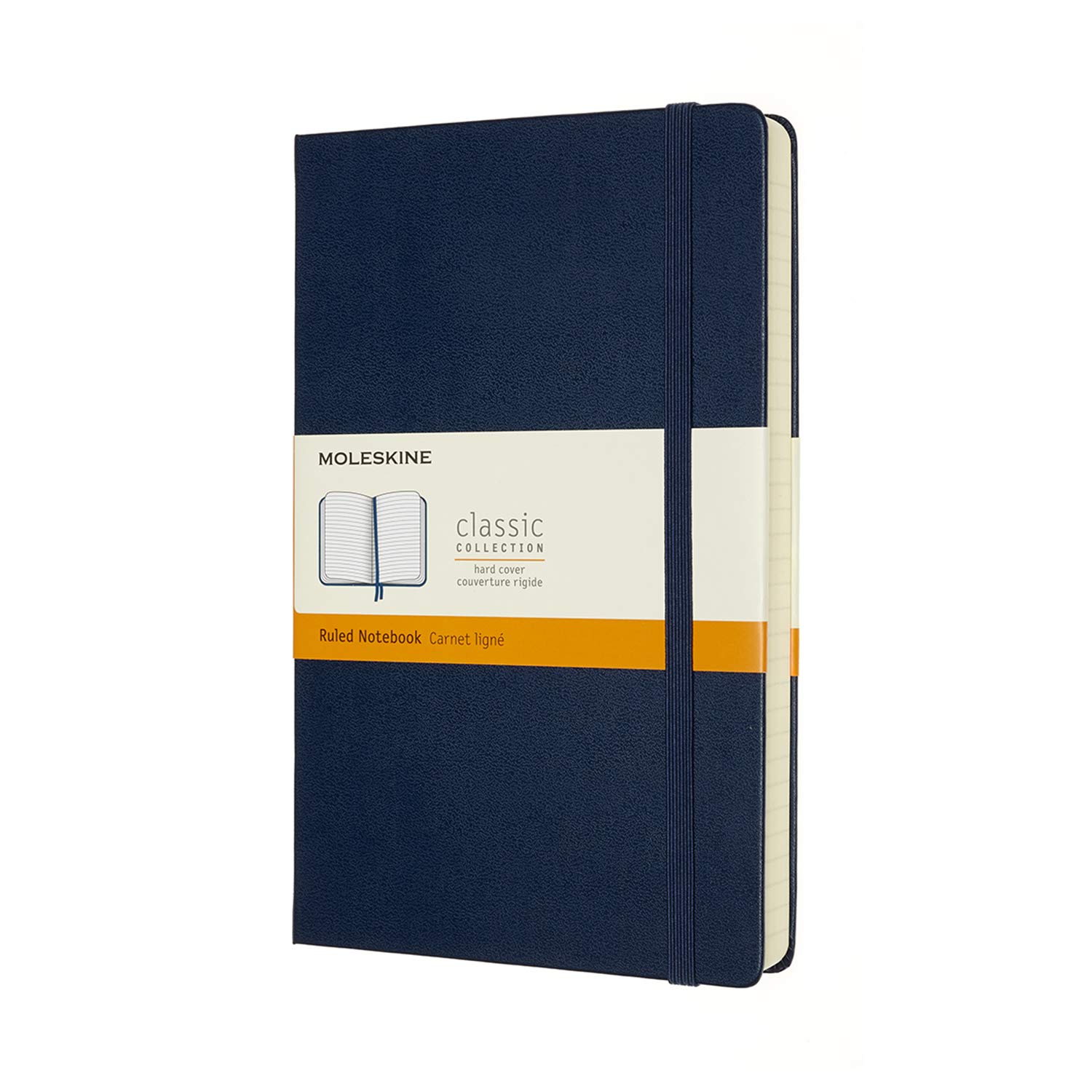 Moleskine Classic Расширенный блокнот Горизонтальный Большой размер x Сапфировый QP060EXPB20 (400 страниц), Твердый переплет, В клетку, (13см 21см), Синий,