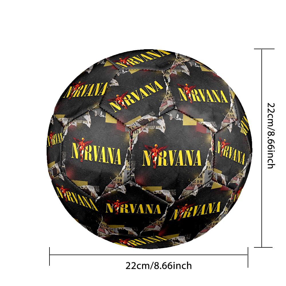 Nirvana Print Standard Size 5 Soccer Ball Durable Shock?Absorbing Ball For Training Match Outdoor Play