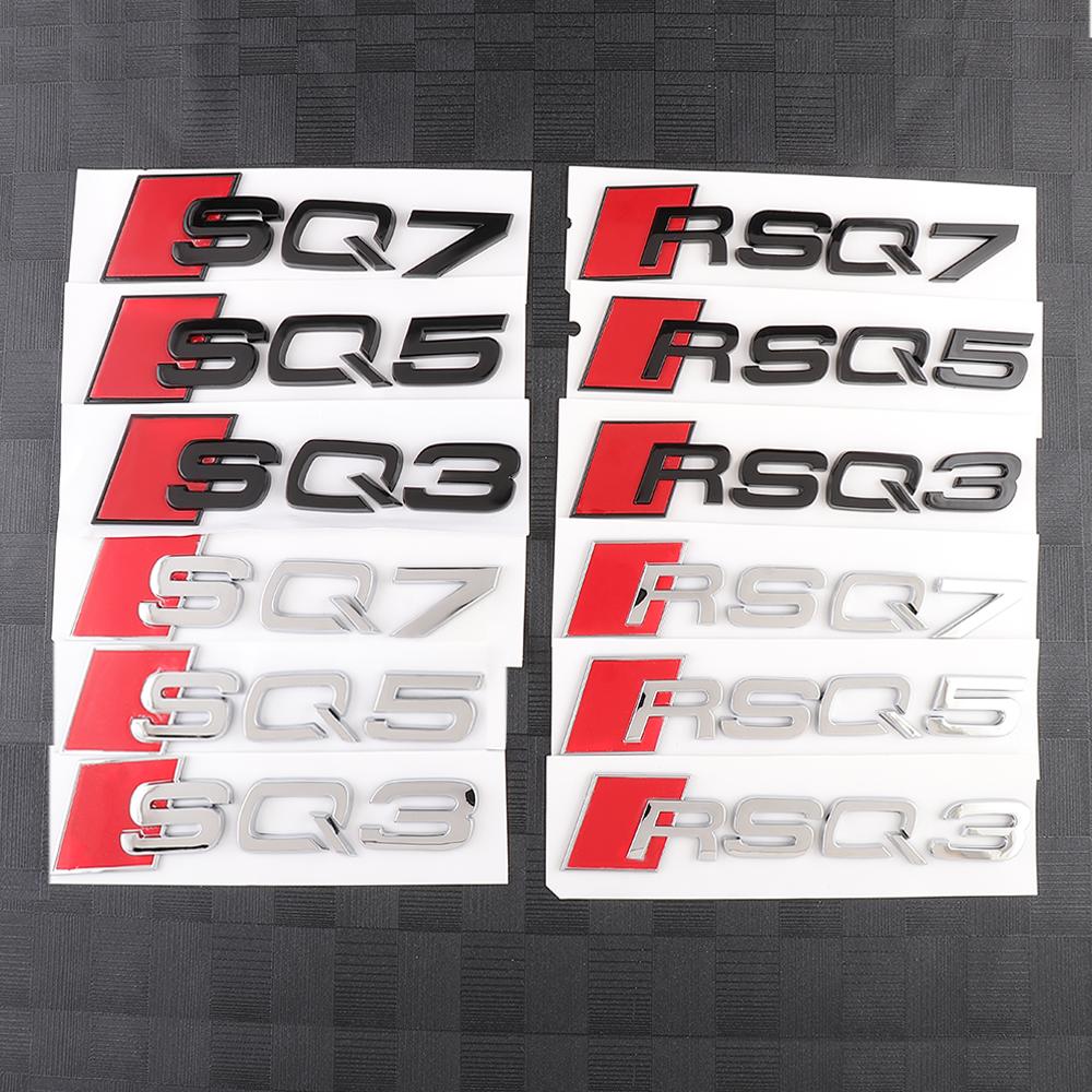 3D ABS SQ3 SQ5 SQ7 Amblemi Araba Rozeti Gövde Bagaj Çıkartması Dekorasyon Aksesuarı Audi A4 B8 B6 B9 B7 A3 8P 8V 8L A6 C7 C6 C5 Q5 için