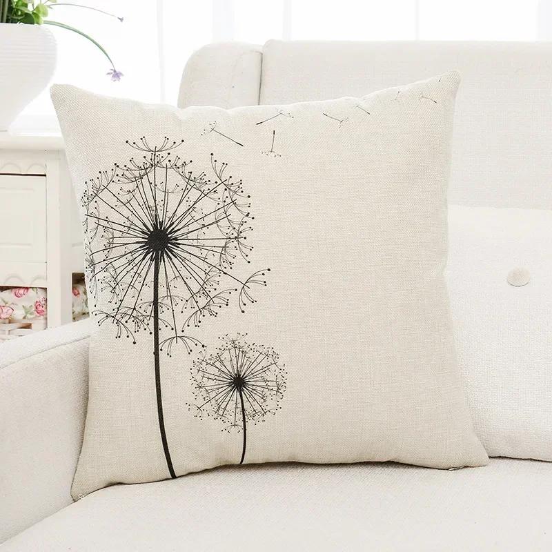 

Green plants and Flowers Cotton and Linen Pillow Customized Linen Car Pillow Sofa Pillow Cover Home Decoration 16x16Inch