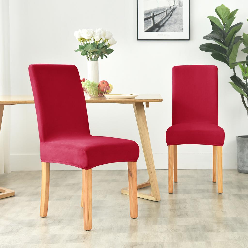 1 Stück Plüsch Esszimmerstuhl Überzüge Einfarbig Stuhlbezug Vier Jahreszeiten Universal Für Esszimmer Büro Bankett Haus Heimdeko