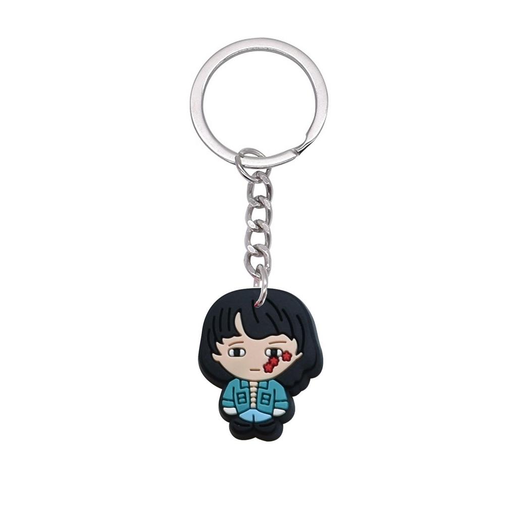 Q Version of Creative Modeling Silver Cartoon Keychain Cute Cartoon Removable Decoration
