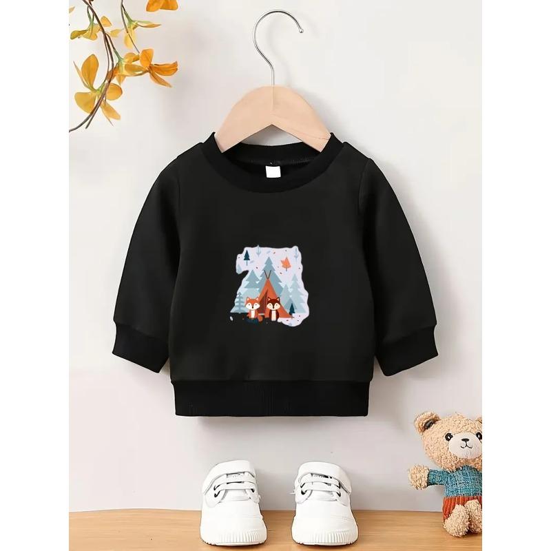 European sizes Unique And Stylish Print Pattern, Comfortable And Easy  Lightweight Sweatshirt for  Kids with a Versatile Round Neck