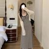 Summer New Striped A-shaped Suspender Dress Women's Korean Casual Versatile Slim Waist and Thin Dress