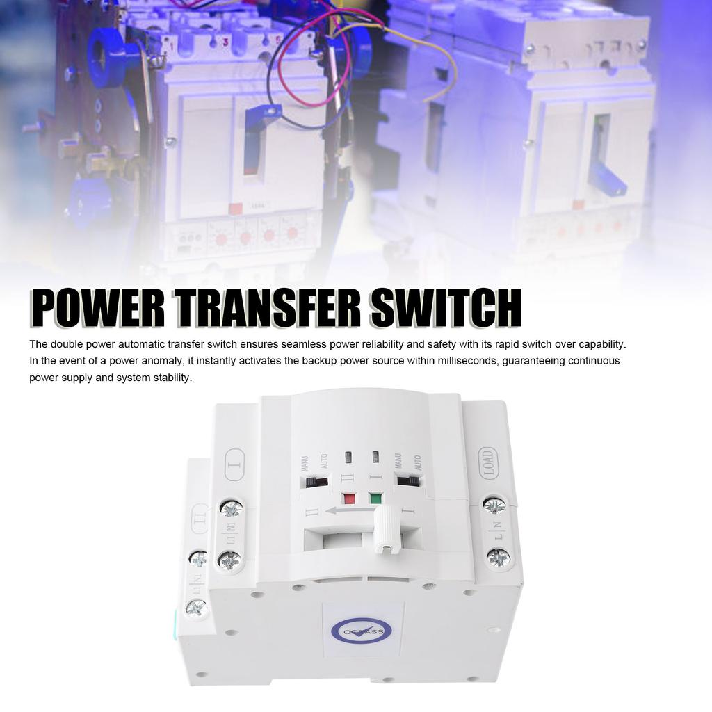 Double Power Automatic Transfer Switch SGQ1-63AE 2P 63A Generator Changeover Switch Power Transfer Switch