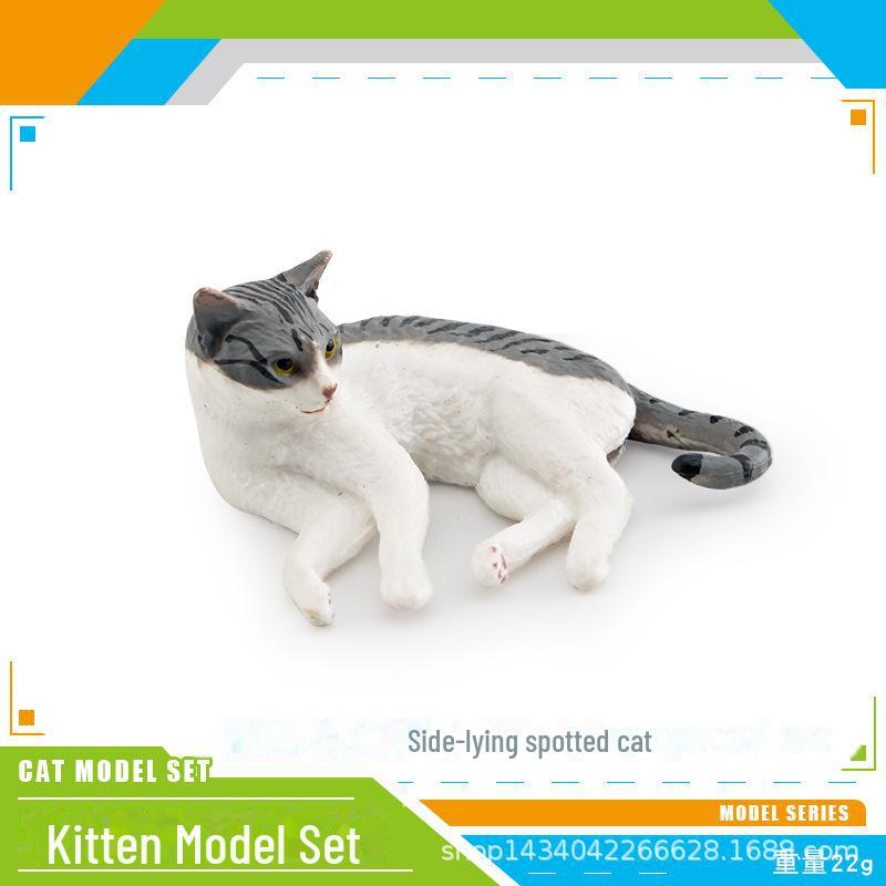 Seashell Cat Figurine: Realistic Kitten Toy Model