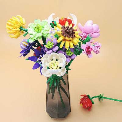 Zhegao-Bausteine: Kompatibles Blumenstrauß-Zusammenbau-Puzzle-Spielzeug für Kinder