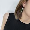Tancise Jewelry Synthetic Grandmother Green High Carbon Diamond 925 Earrings 10 * 14 Geometric Retro Light Luxury Earrings Silver