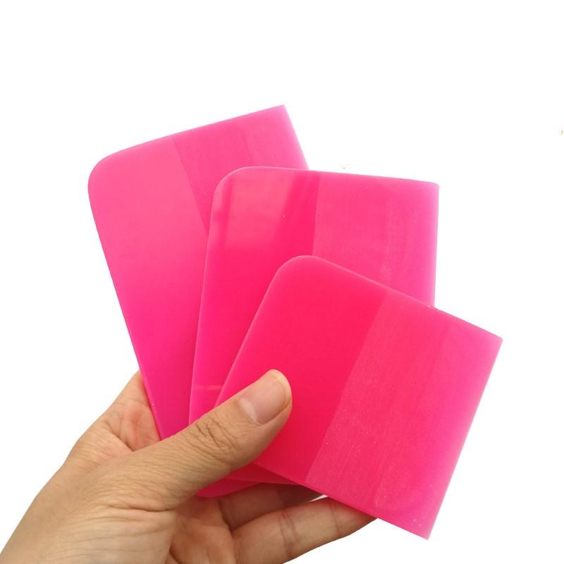 Floor Rubber Scraper Old Film Removal Tool Plastic Squeegee 5.5 Inch Double Edge Blade Vinyl Scraper PP розовый