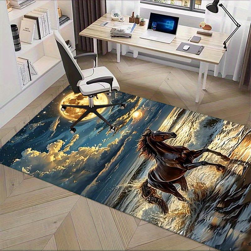 1pc Horse,Ocean,Moonlight Office Carpet Soft Polyester Entrance Carpet Washable Non Slip Machine Was