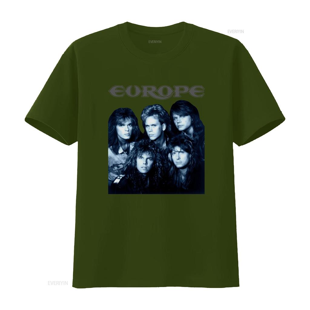 Europe Band Members T Shirt Heavy Cotton S 5Xl Black Classic Rock Design Mm465 vintage Washed homme streetwear Versatile