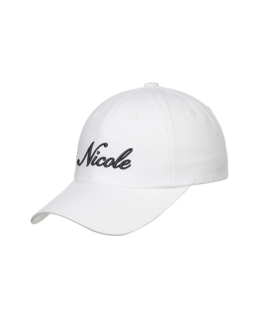 Nigaennikol Nicole Lettering Ball Cap_White Charcoal