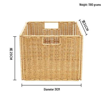Ruhan Floral Imitation Rattan Foldable Storage Basket