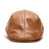 Forward Hat Men And Women Autumn And Winter Personality Retro Pu Cap Old Man Leather Hat Beret Newsboy Painter Peaked Cap