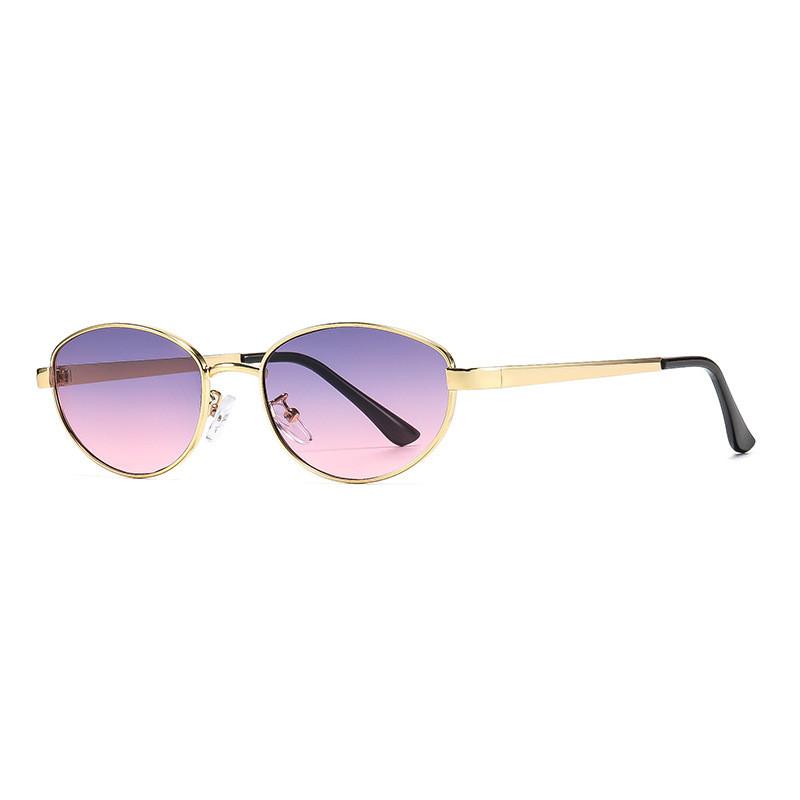 Polyhedron Cat Eye Sunglasses With Metal Frame Uv400 For Fashion Women