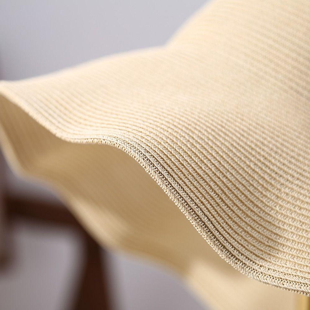 Solid Color Wide Brim Straw Hat Breathable UV Protection Cap Comfortable To Wear Beach Hat  Summer