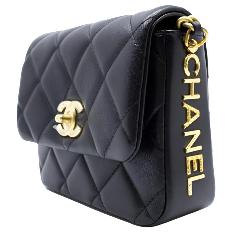 Chanel Sheepskin Crossbody Bags Mini Women's Black AS2733-B06356-94305
