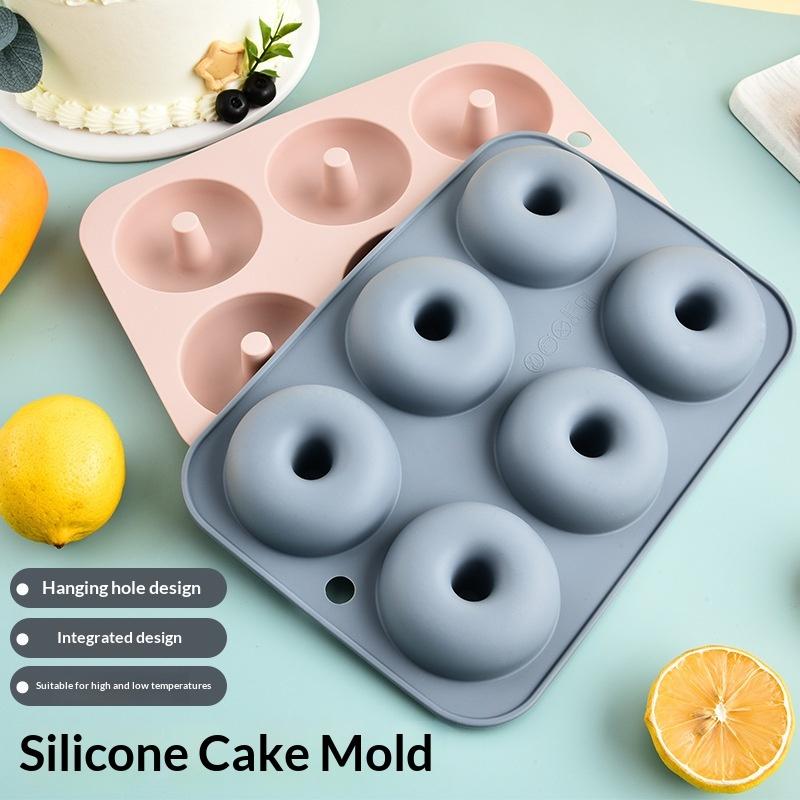 6Holes Baking Mold Food Grade Silicone Non-Stick Donut Molds Chocolate Cupcake Pan Diy Muffin Kitchen Tool For Oven Bakeware