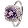 Natural Color Treasure Amethyst Citrine Ring Women'S S925 Sterling Silver Sugar Cube Index Finger Ring Xiaohongshu Model
