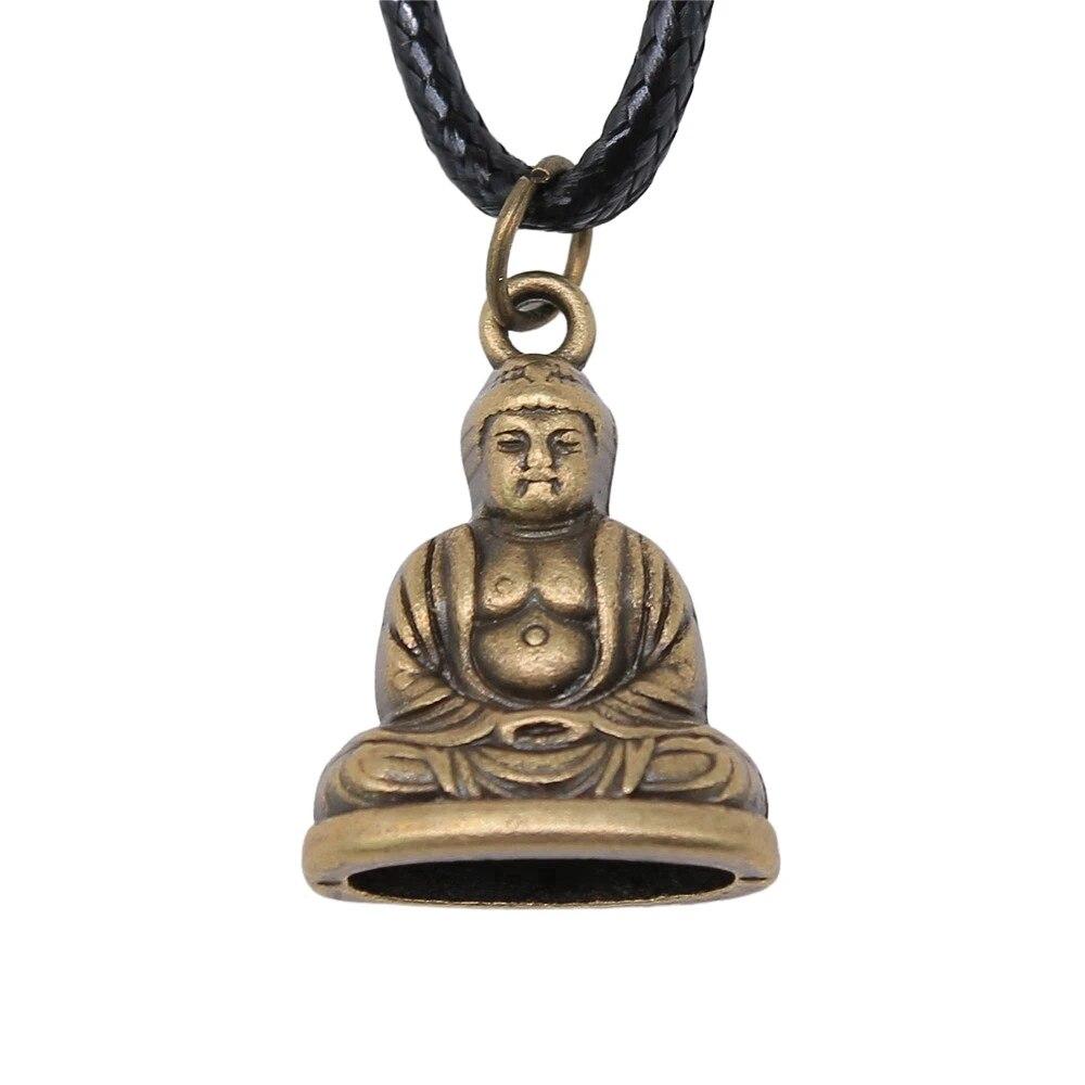 Buddhistischer Elefantengott-Halsketten-Paar-Anhänger, handgefertigter Schmuck für Männer, Kettenlänge 45 + 4 cm