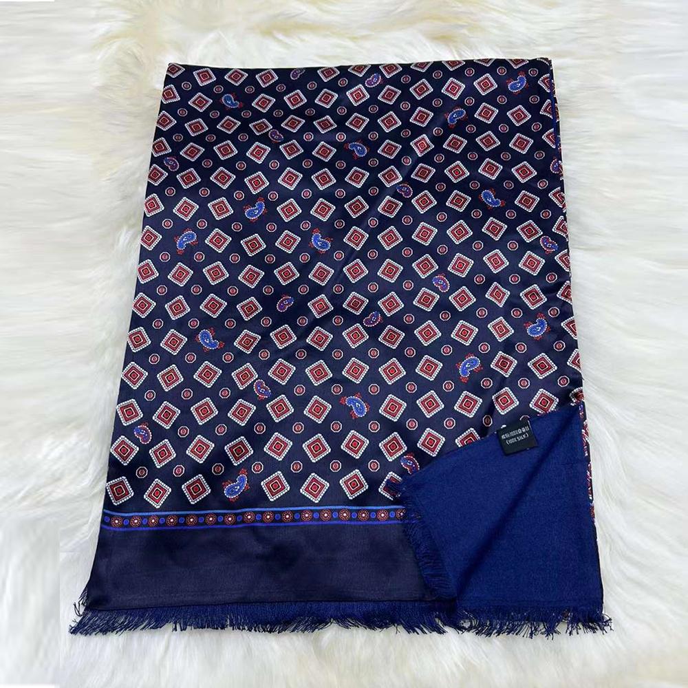 

BYSIFA|Мужской деловой кофейный шелковый шарф Утолщенный осенне-зимний мужской 100% натуральный шелк Длинные шарфы Платки Шарф на шею Галстук 165*24см