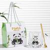 Panda Glass Tea Water Cup with Spoon and Gift Box