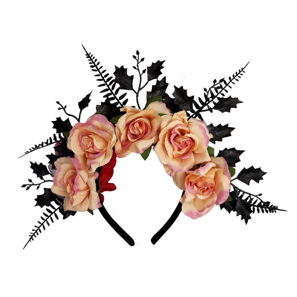 Vintage Artificial Flower Headband Simulated Crown Hair Hoop for Gift Hair Accessories