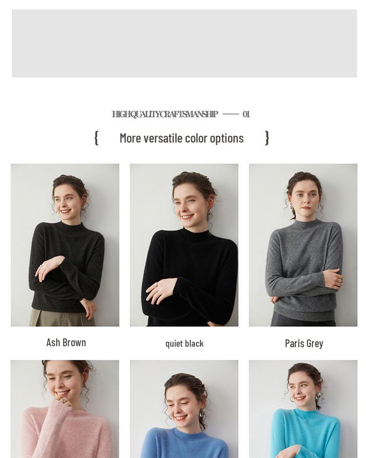 New Arrival: Cashmere Half-High Collar Loose Pullover Sweater